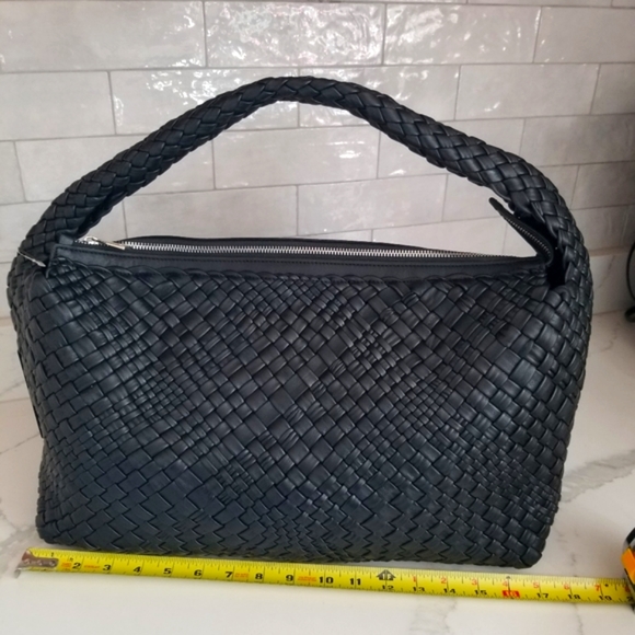 NWT FALOR Firenze Black Made In Italy Leather Woven Bag F3026 - Picture 10 of 16